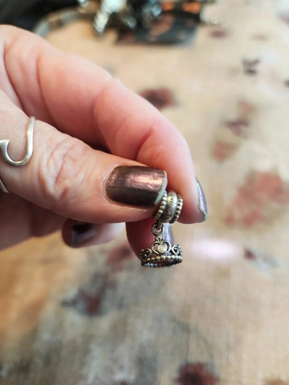 Pandora Queen & Regal Crown Dangle Charm- Silver